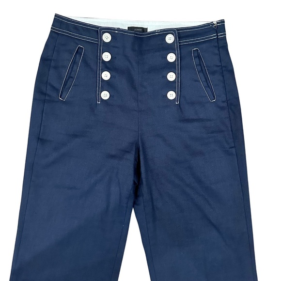 J.Crew High Waisted Peyton Wide Leg Sailor Pants Size 10 EUC Cropped - Picture 3 of 10